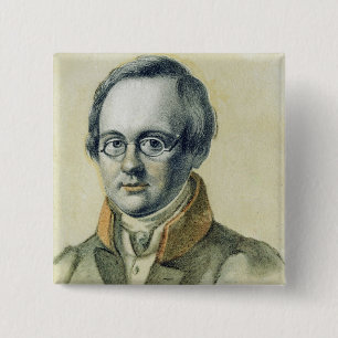 Portrait of Anton A. Delvig, 1830 2 Inch Square Button