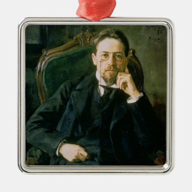 Portrait of Anton Pavlovich Chekhov, 1898 Metal Ornament (Front)