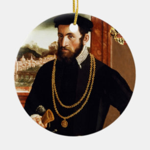 Portrait of Anton Rummel von Liechtenan Ceramic Ornament