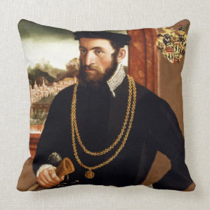 Portrait of Anton Rummel von Liechtenan Throw Pillow