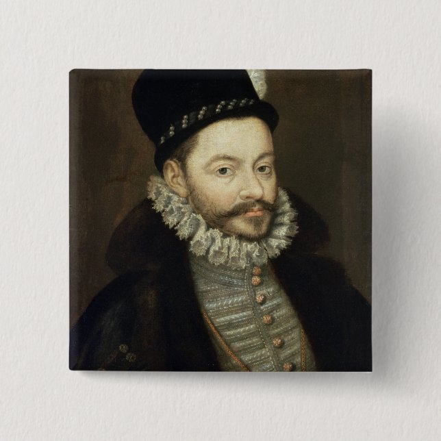 Portrait of Antonio Perez 2 Inch Square Button (Front)