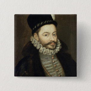 Portrait of Antonio Perez 2 Inch Square Button