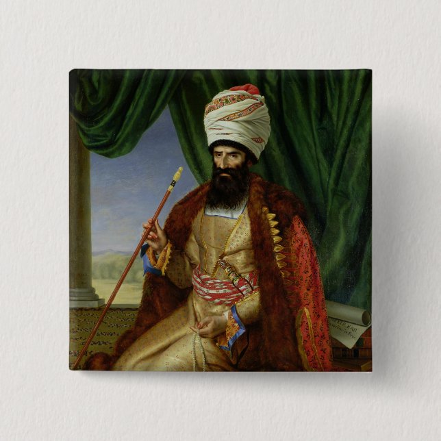 Portrait of Asker-Khan, Ambassador of Persia 2 Inch Square Button (Front)