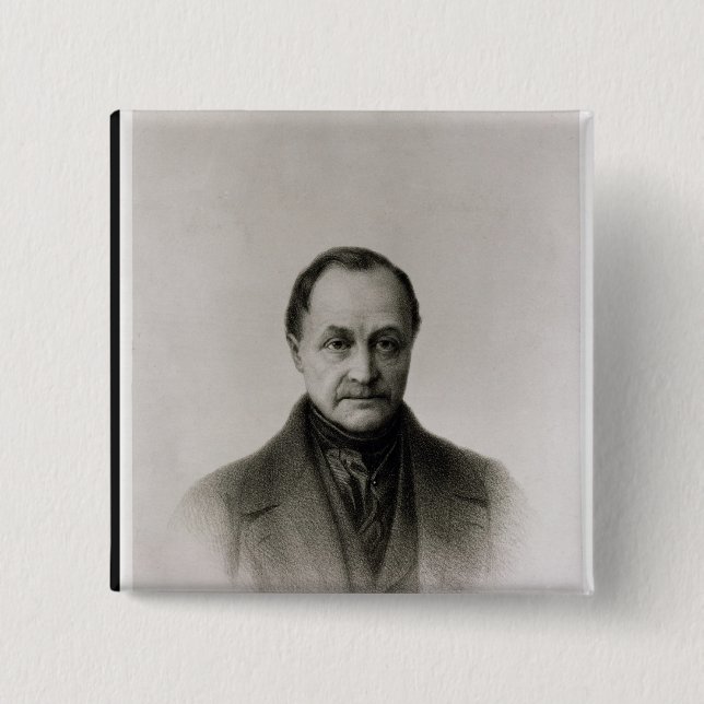 Portrait of Auguste Comte , French philosopher 2 Inch Square Button (Front)
