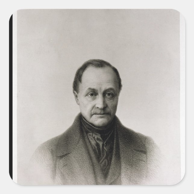 Portrait of Auguste Comte , French philosopher Square Sticker (Front)