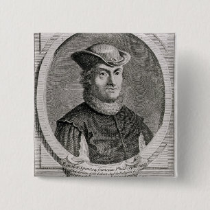 Portrait of Baruch or Benedict Spinoza 2 Inch Square Button