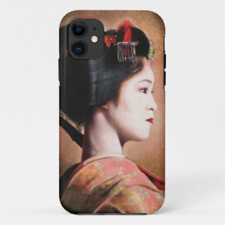 Portrait of beautiful Geisha digital painting iPhone 11 Case
