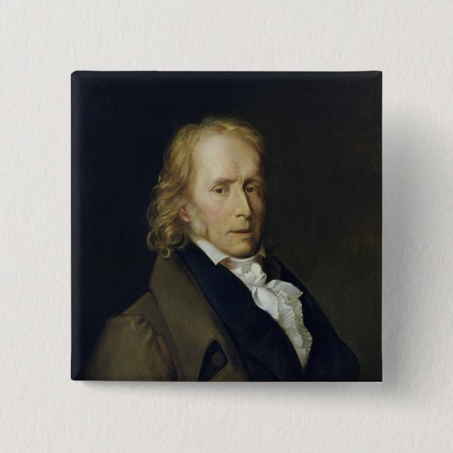 Portrait of Benjamin Constant de Rebecque 2 Inch Square Button (Front)