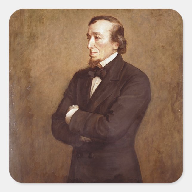 Portrait of Benjamin Disraeli Square Sticker (Front)
