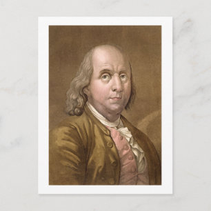 Portrait of Benjamin Franklin (1706-90), from 'Le Postcard