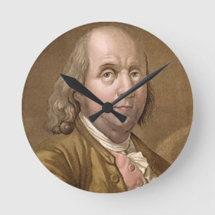 Portrait of Benjamin Franklin (1706-90), from 'Le Round Clock