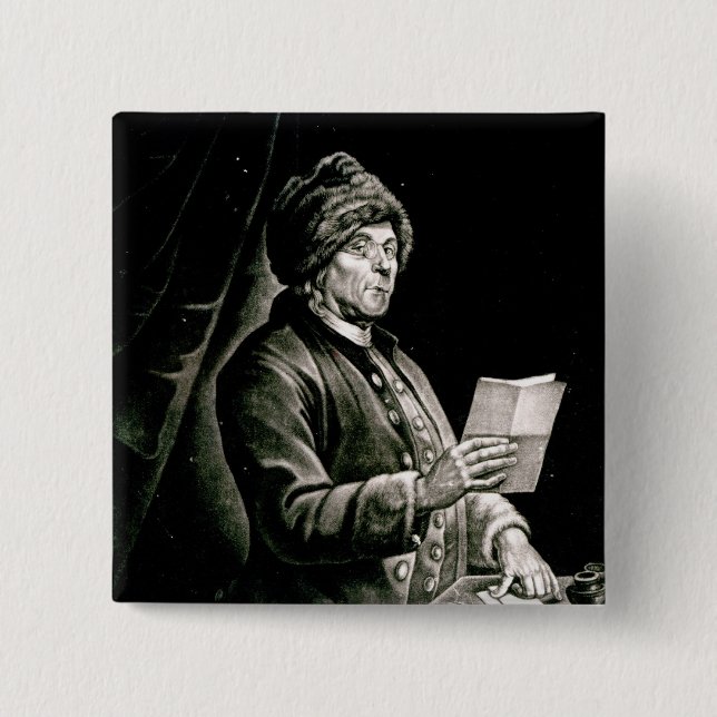 Portrait of Benjamin Franklin, 1777 2 Inch Square Button (Front)
