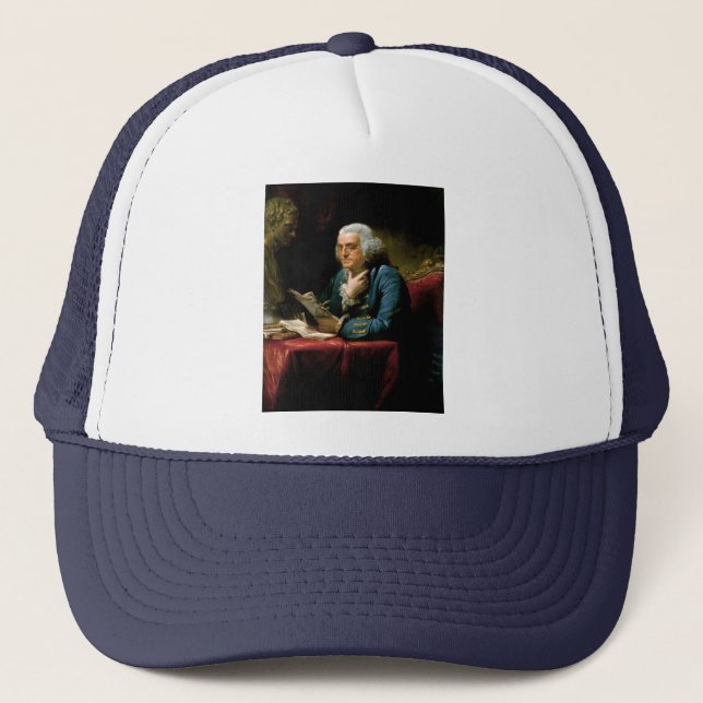 Portrait of Benjamin Franklin Trucker Hat (Front)