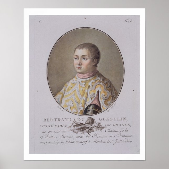 Portrait of Bertrand du Guesclin (1311-80), High C Poster (Front)