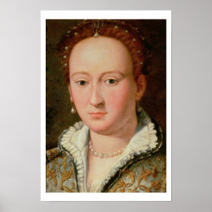 Portrait of Bianca Cappello, c.1580 (oil on copper Poster