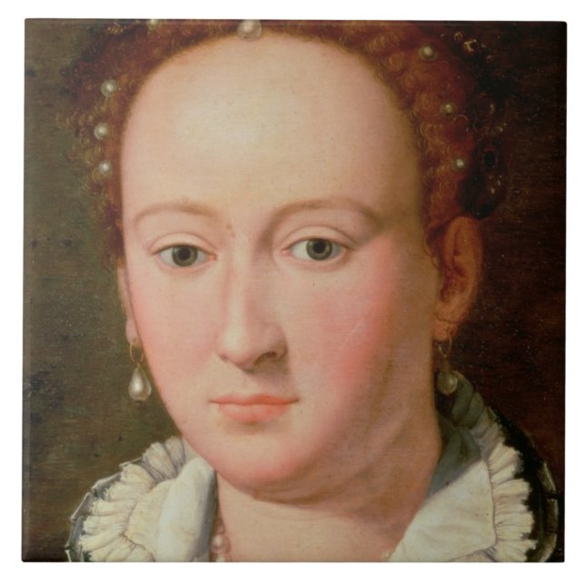 Portrait of Bianca Cappello, c.1580 (oil on copper Tile (Front)