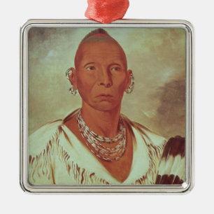 Portrait of Black Hawk, Indian Chief Metal Ornament