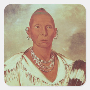 Portrait of Black Hawk, Indian Chief Square Sticker