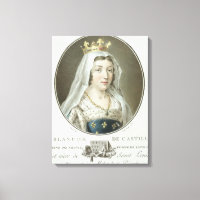 Portrait of Blanche de Castille (1185-1252) engrav