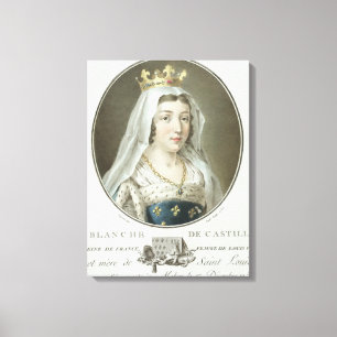 Portrait of Blanche de Castille (1185-1252) engrav Canvas Print