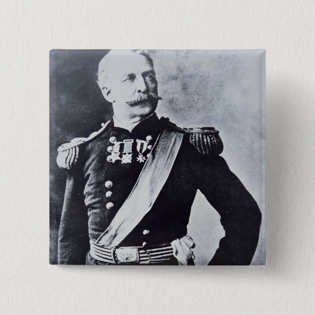 Portrait of Brigadier-General Nelson A. Miles (183 2 Inch Square Button (Front)