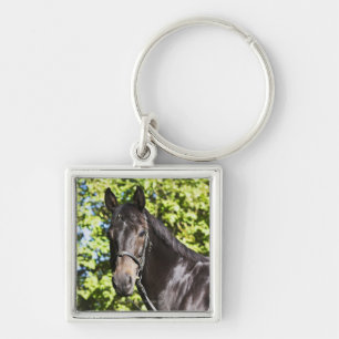 portrait of brown horse 2 keychain
