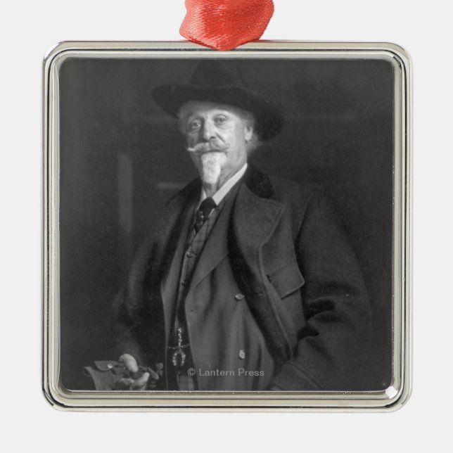 Portrait of "Buffalo Bill" Cody Metal Ornament (Front)