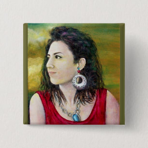 PORTRAIT OF BULGAN 2 INCH SQUARE BUTTON
