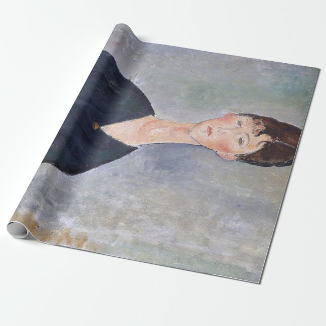 Portrait of Cafe Singer, Modigliani Wrapping Paper (Unrolled)