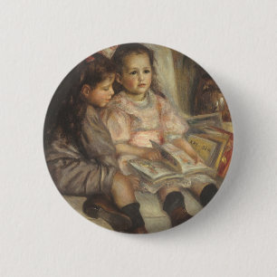 Portrait of Caillebotte Children by Pierre Renoir 2 Inch Round Button