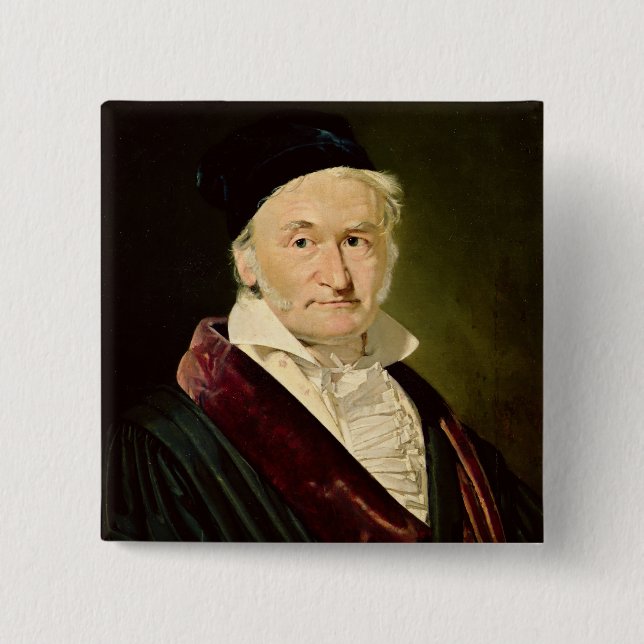 Portrait of Carl Friedrich Gauss, 1840 2 Inch Square Button (Front)
