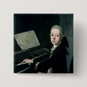 Portrait of Carl Graf Firmian at the piano 2 Inch Square Button