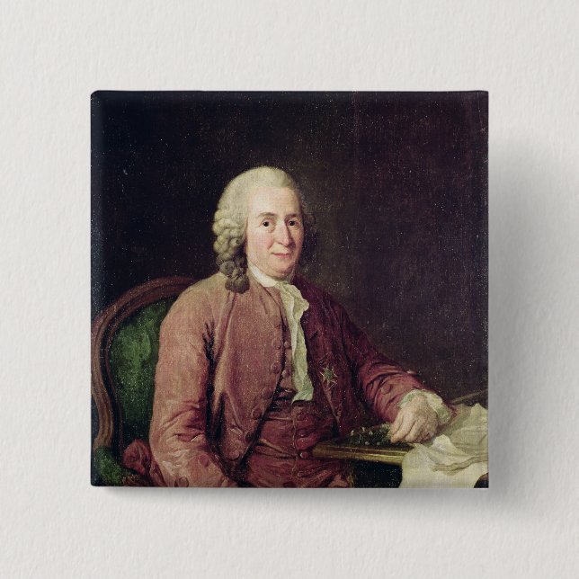 Portrait of Carl von Linnaeus 2 Inch Square Button (Front)