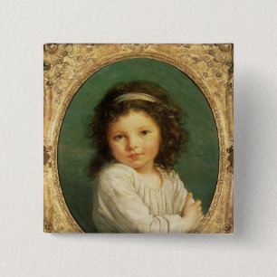Portrait of Caroline Lalive de la Briche, 1786 2 Inch Square Button