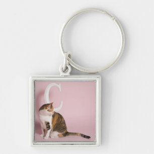 Portrait of cat keychain