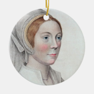 Portrait of Catherine Howard (1520-42) engraved by Ceramic Ornament
