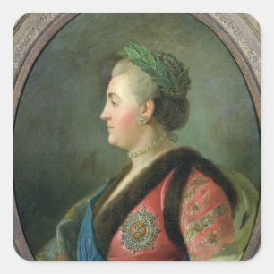 Portrait of Catherine II  of Russia Square Sticker