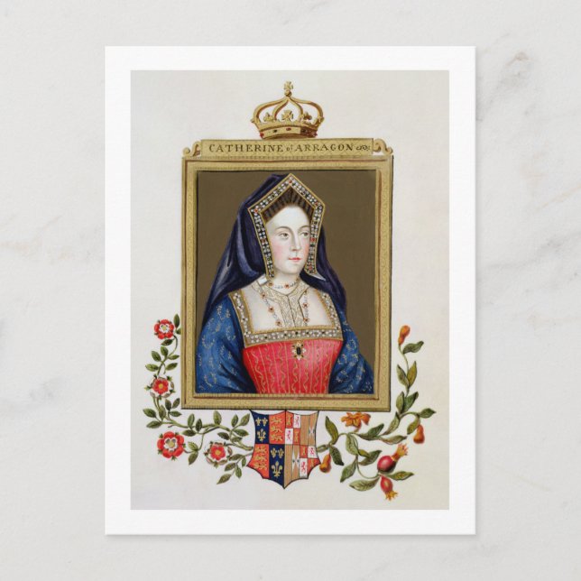 Portrait of Catherine of Aragon (1485-1536) 1st Qu Postcard (Front)