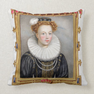 Portrait of Catherine Parr (1512-1548) Sixth Wife Throw Pillow
