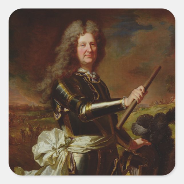 Portrait of Charles-Auguste de Matignon Square Sticker (Front)