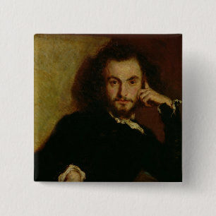 Portrait of Charles Baudelaire 1844 2 Inch Square Button