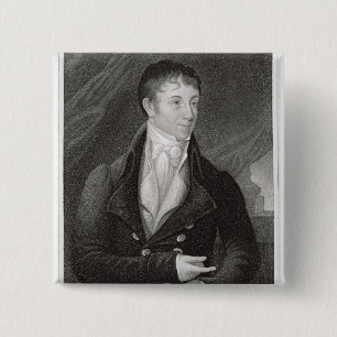 Portrait of Charles Brockden Brown (1771-1810), en 2 Inch Square Button