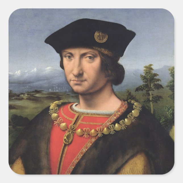 Portrait of Charles d'Amboise  Marshal of France Square Sticker (Front)