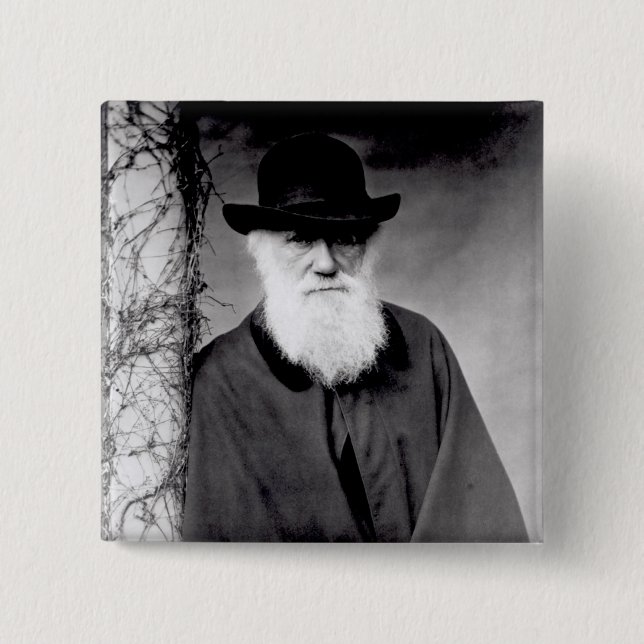 Portrait of Charles Darwin  1881 2 Inch Square Button (Front)