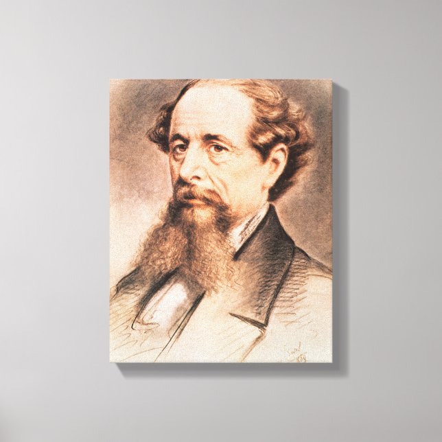 Portrait of Charles Dickens, 1869 Canvas Print (Front)