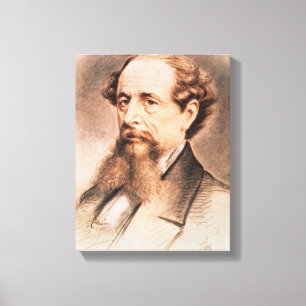 Portrait of Charles Dickens, 1869 Canvas Print