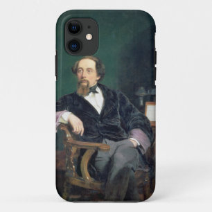 Portrait of Charles Dickens (oil on canvas) iPhone 11 Case