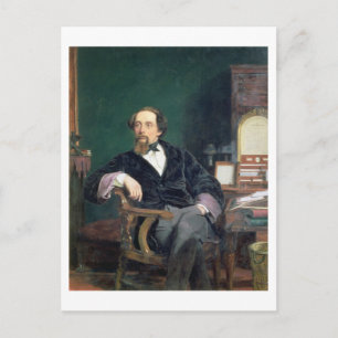 Portrait of Charles Dickens (oil on canvas) Postcard