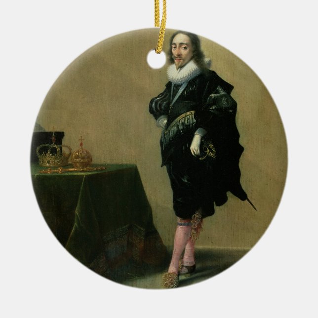 Portrait of Charles I (1600-49) 1632 (oil on panel Ceramic Ornament (Front)