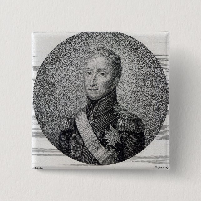 Portrait of Charles of France 2 Inch Square Button (Front)